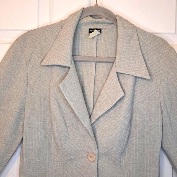 Splurge Two-Piece Gray Pinstriped Professional Set Dress Jacket Size 7 - Picture 9 of 12